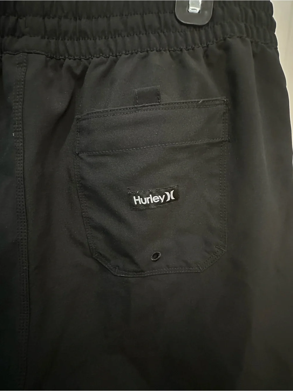 Hurley Men's Black Elastic Waist Swim Trunks